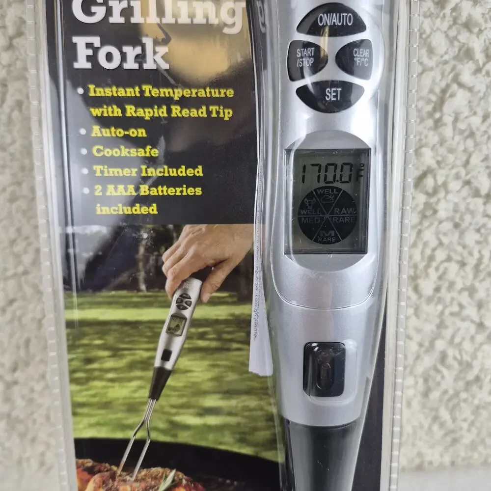 Maverick Bar•B• Q Digital Grilling Fork BBQ Thermometer- Pre Programmed 13In NEW